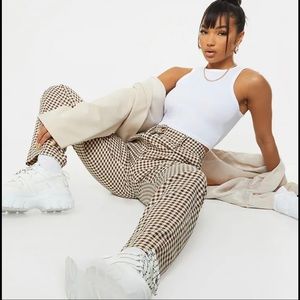 NWT PLT Brown Checked Trousers